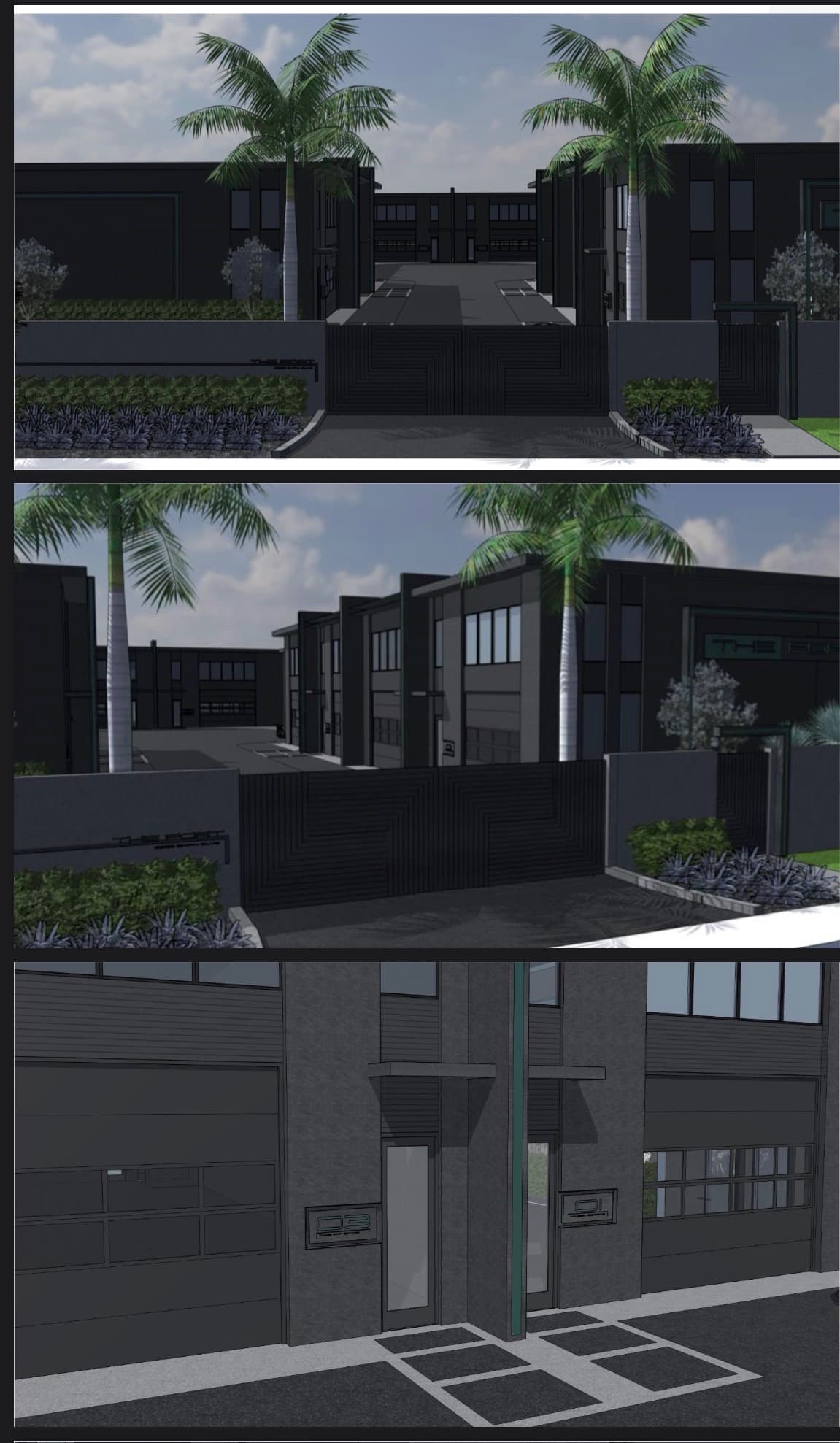 The Port — exterior views with palm trees